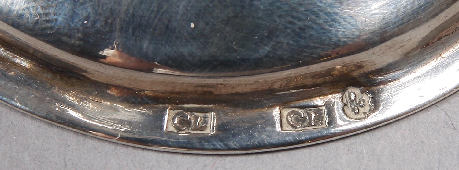 SUPKALKAR, ett par, silver, troligen C. Lundahl, Skara, verksam 1796-1818.