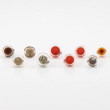Siv Lagerström, manschettknappar, 9 stycken, akrylplast.