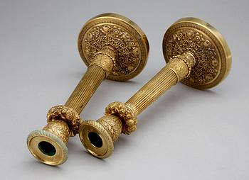 LJUSSTAKAR, ett par, empire, 1800-talets första hälft.