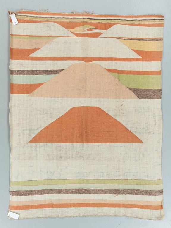 A PAINTED TEXTILE, a semi-antique Chinese, 202 x 150,5 cm.