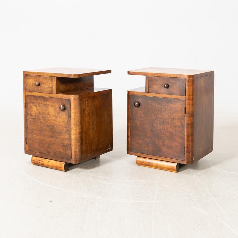 Sängbord, ett par, Art Deco 1900-talets första hälft.