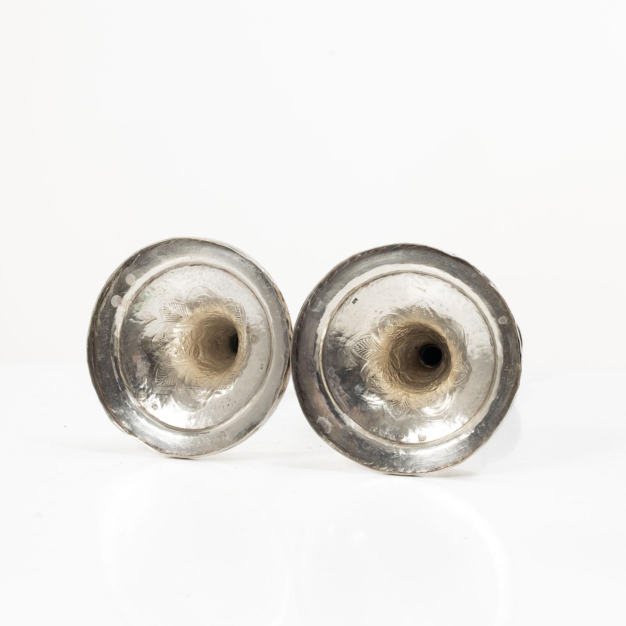 Candlesticks, a pair, silver, Prague, 1817.