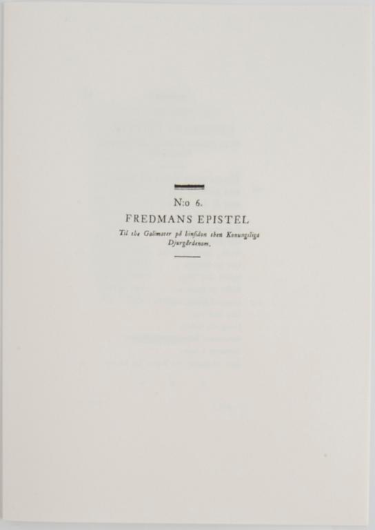 Peter Dahl, "Carl Michael Bellman: Fredmans Epistlar".