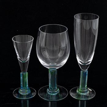 Kjell Engman, glasses, 11 pcs, "Nobis", Kosta Boda, late 20th Century.