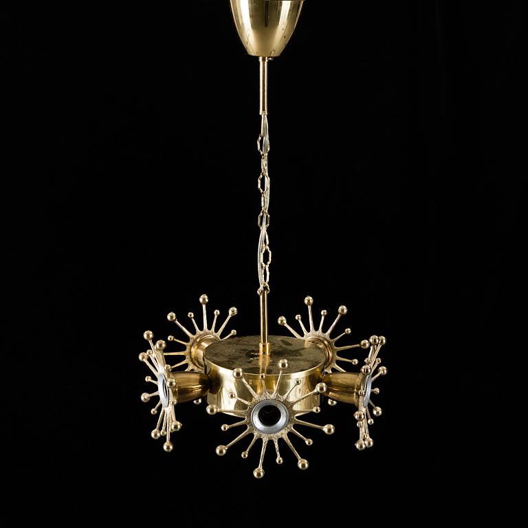 A 1960's/70's brass ceiling lamp.