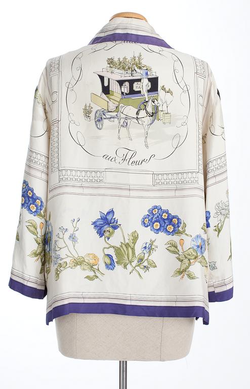 A Hermès silk blouse, "Quai aux fleurs".