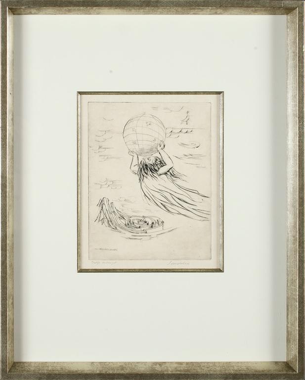 BÖRJE SANDELIN, 2 st, etsningar, signerade och numrerad 19/40 respektive märkt "Tredje avdraget".