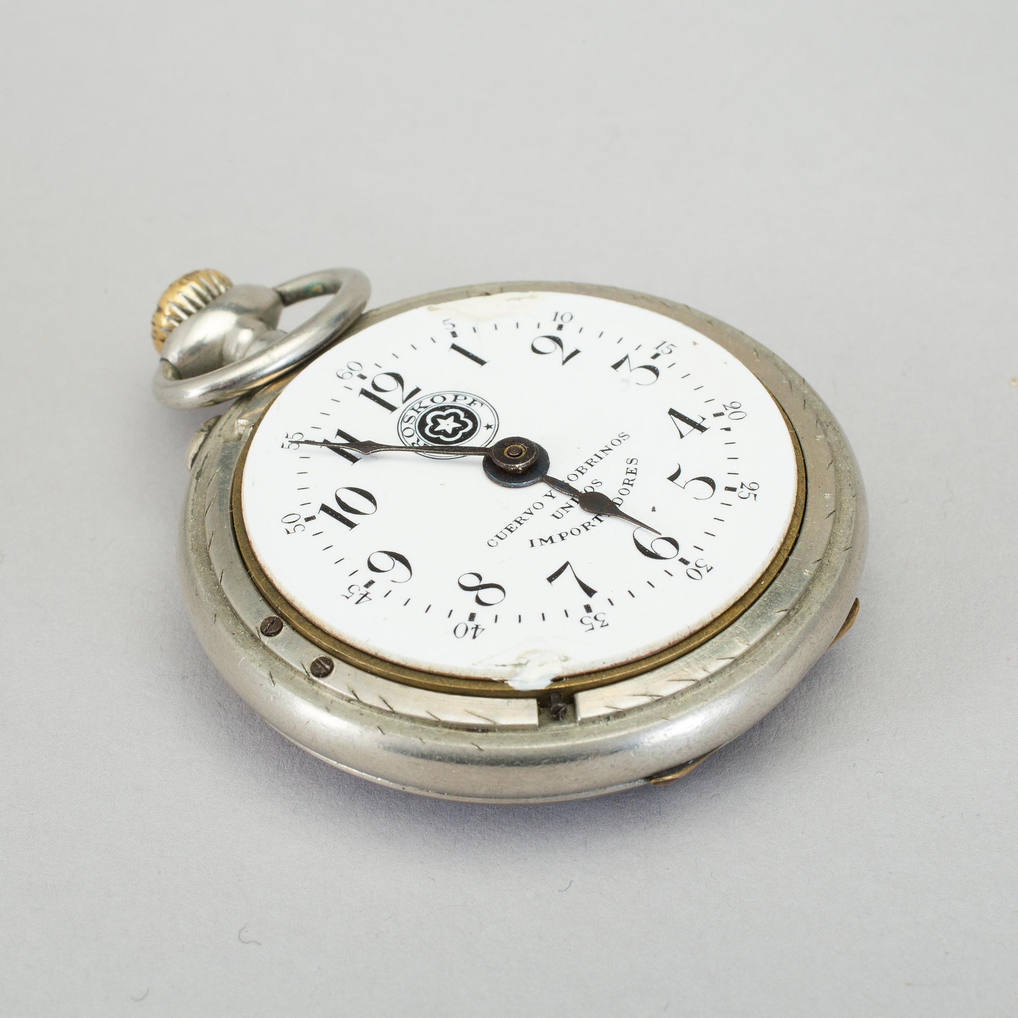 POCKET WATCH, 28 pcs, silver and base metal, circa 1900.