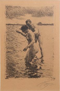 Anders Zorn, a signed etching form 1919.
