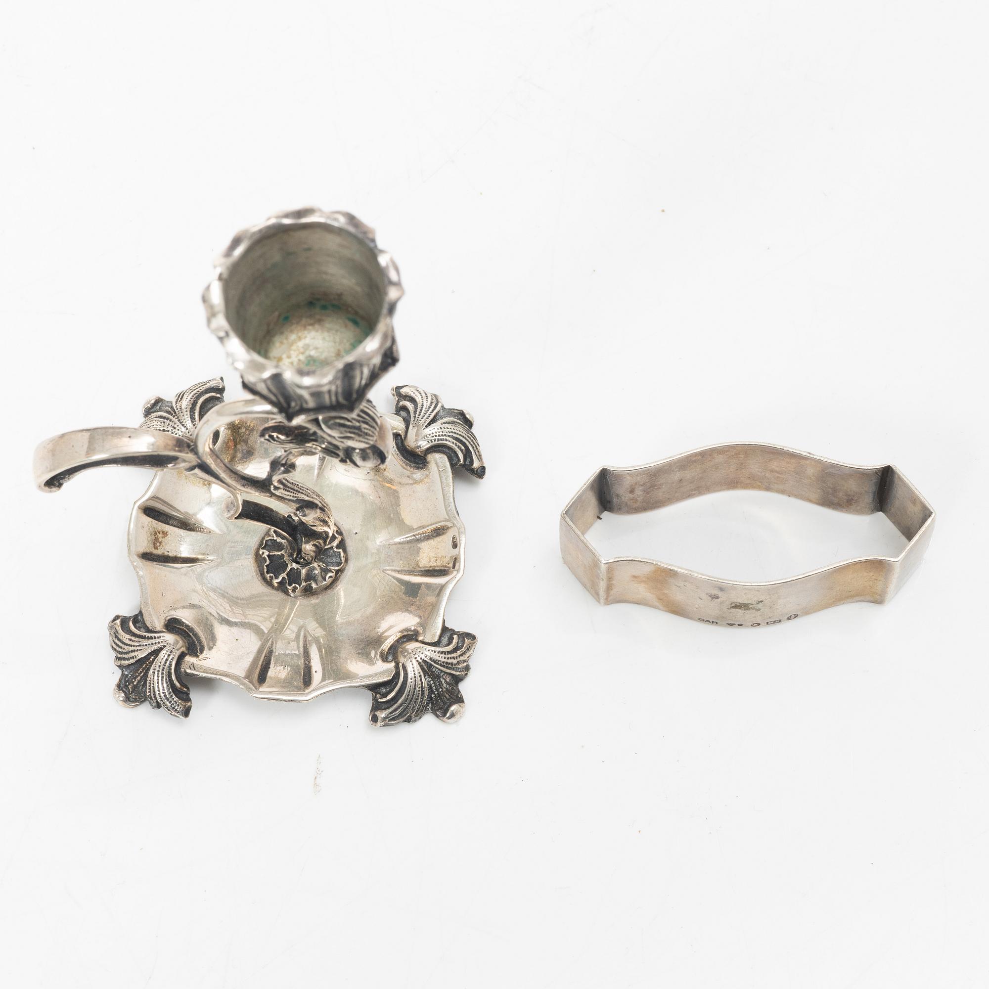 13 pieces of silover for the table, different makers including C.G.Hallberg and GAB, Sweden.