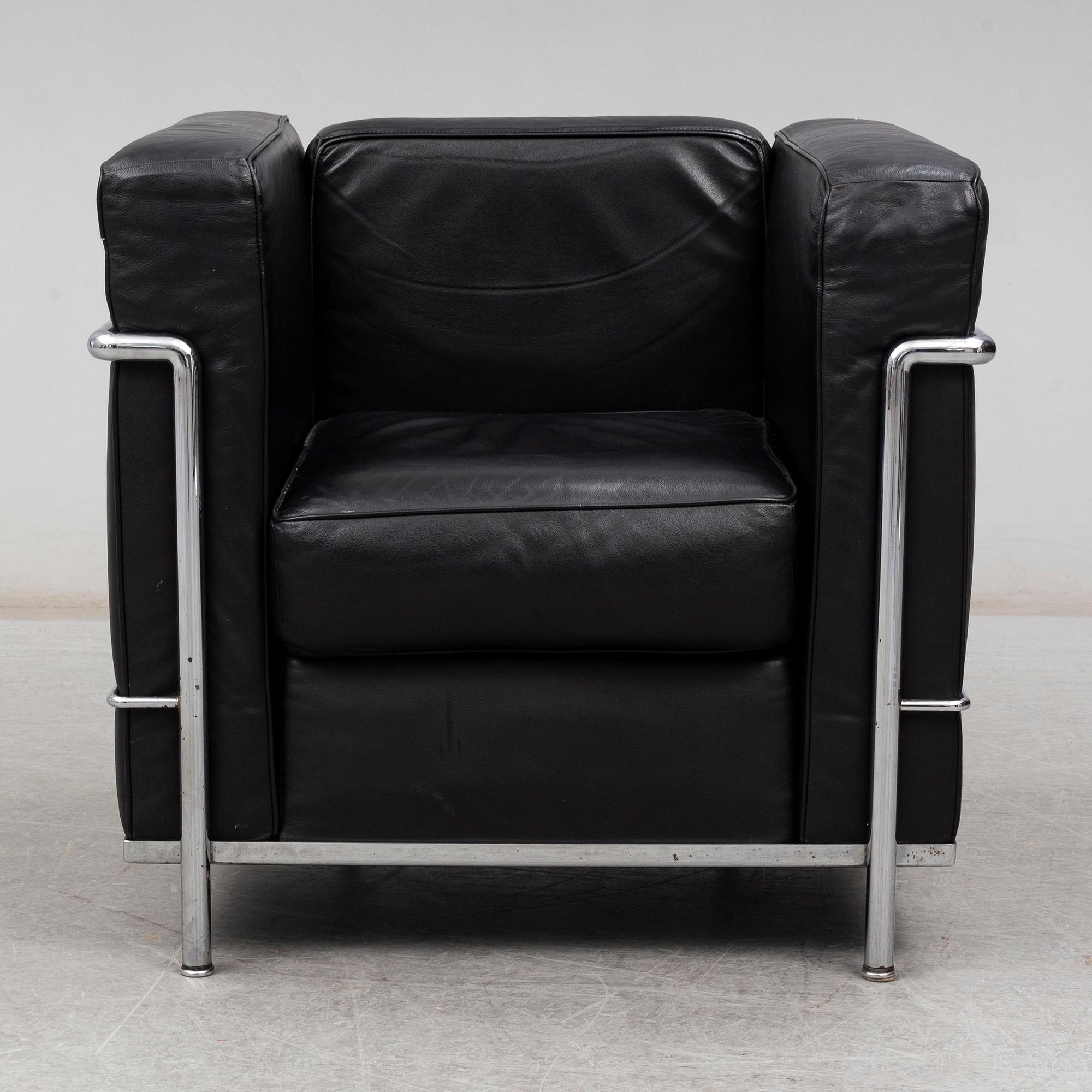 LE CORBUSIER, PIERRE JEANNERET & CHARLOTTE PERRIAND, a 'LC2' easy chair, Cassina, Italy.