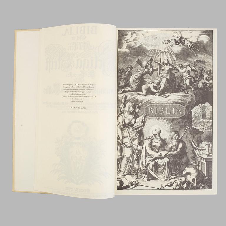 KARL XII:s BIBEL, "Biblia, thet är all then heliga skrift på swensko....", Stockholm 1703.