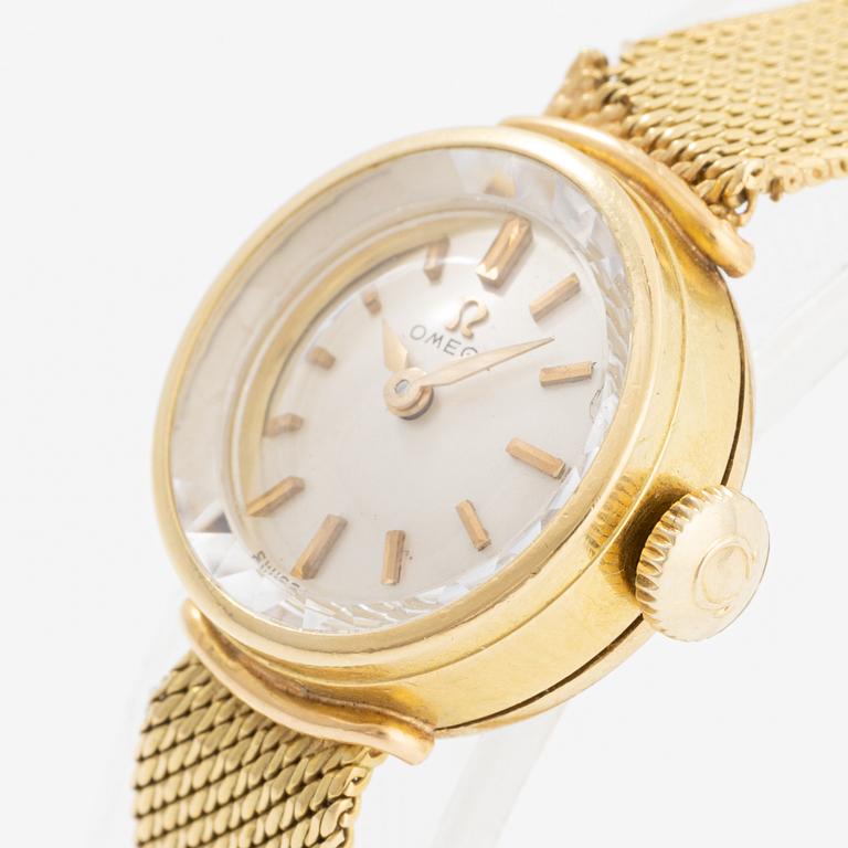 Omega, armbandsur, 18K guld, 17 mm.