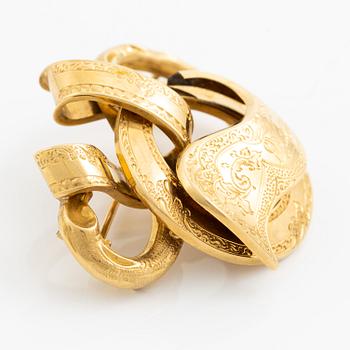 Brooch 18K gold, 19th century.