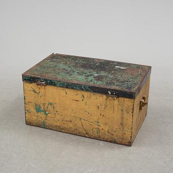 An early 20th century sheat metal chest.