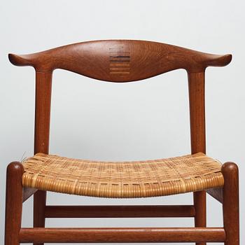 Hans J. Wegner, "Cowhorn Chair", sex stycken, Johannes Hansen, JH 505, Danmark 1950-60-tal.