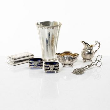 A group of silver, mostly GEWE, 7 pieces, weight approx. 550 grams.