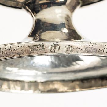 Salt cellars, a pair of similar, silver, London and Edinburgh, circa 1800.