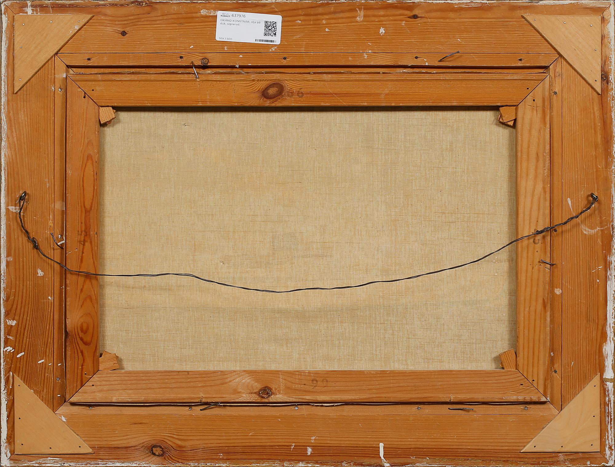 OKÄND KONSTNÄR, olja på duk, signerad A Hällfors.