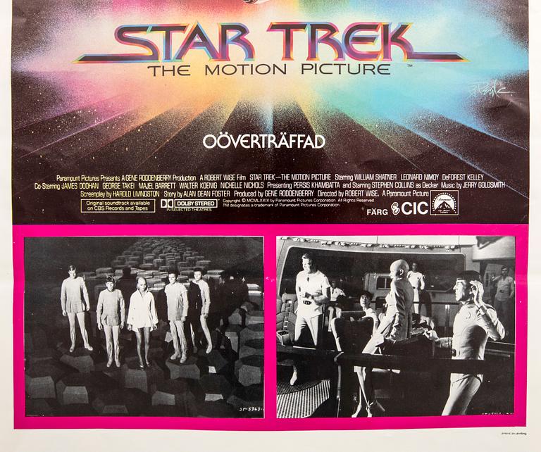 A 1979 Swedish film poster 'Star Trek'.
