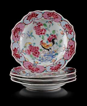 ASSIETTER, 4 st, porslin. Kina, 1700-tal.