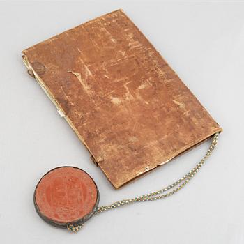 Spanish patent of nobility for the family Sanchez del Bellmont, issued 1742.