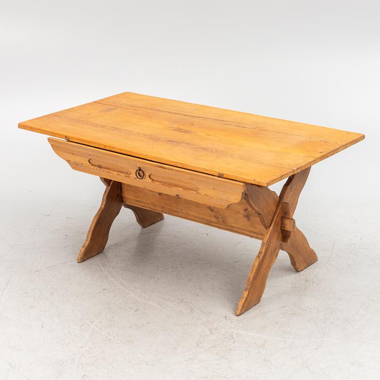 A pine table, 19th Century.