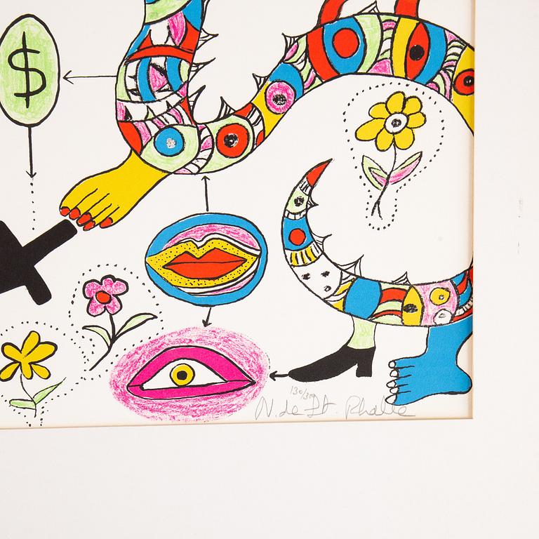 Niki de Saint Phalle, lithograph in colours, signed and numbered 130/300. Printed in 1972 with Clot, Bramsen & George.