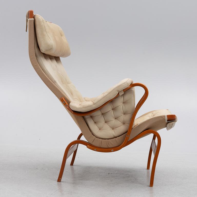 Bruno Mathsson, armchair with footstool, "Pernilla", DUX, late 20th century.