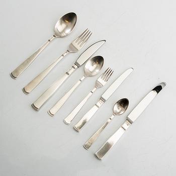 Jacob Ängman, Cutlery approx. 97 dlr "Rosenholm" silver GAB 1990s.