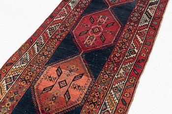 An antique Anatolian/Caucasian runner, c 337 x 99 cm.
