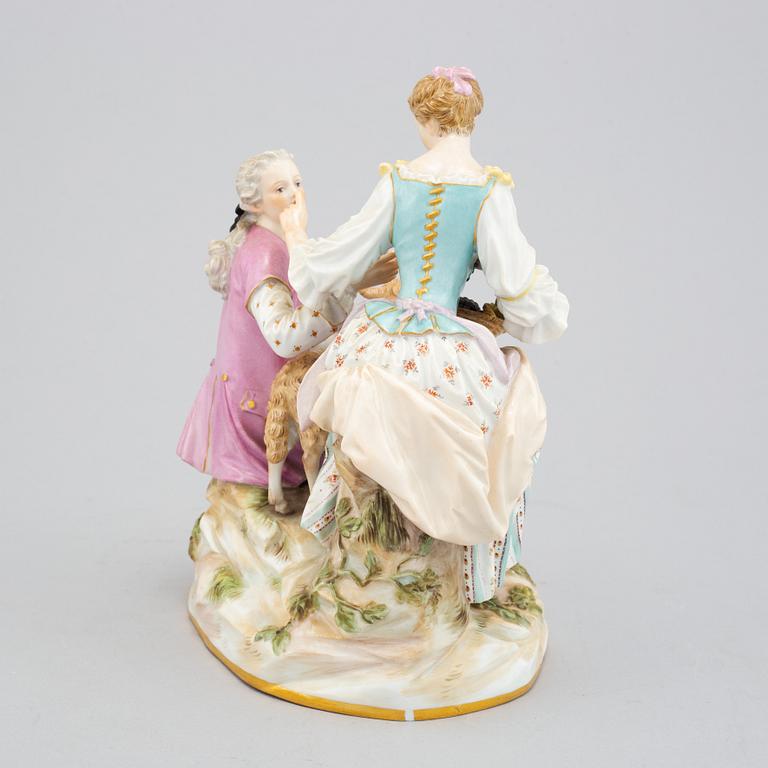 A Meissen porcelain figure group, circa 1890.