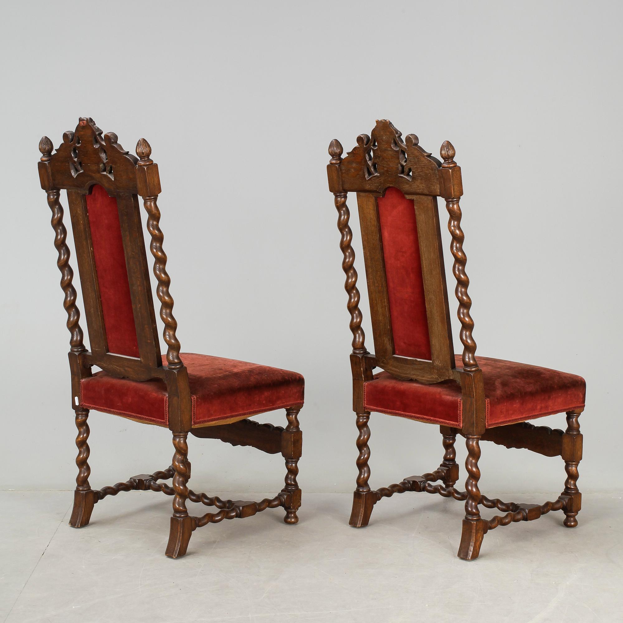STOLAR, 2 st. Barockstil. 1900-talets början.