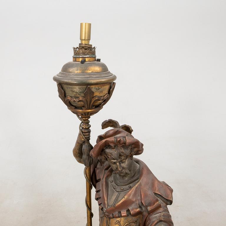 Decorative sculpture/floor oil lamp circa 1900.