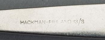 KAJ FRANCK, ERÄ ATERIMIA, 37 osaa, ruostumatonta terästä, "Scandia", Hackman, Sorsakoski 1950/60-luku.