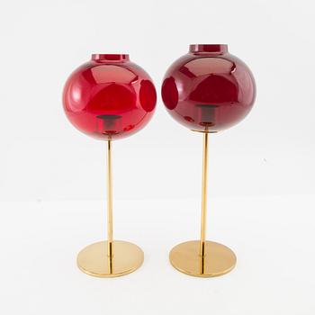 Hans-Agne Jakobsson, two candlesticks, Markaryd, late 20th century.