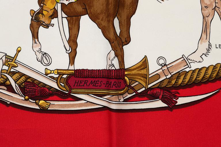 Hermès, scarf, "Marine et Cavalerie".