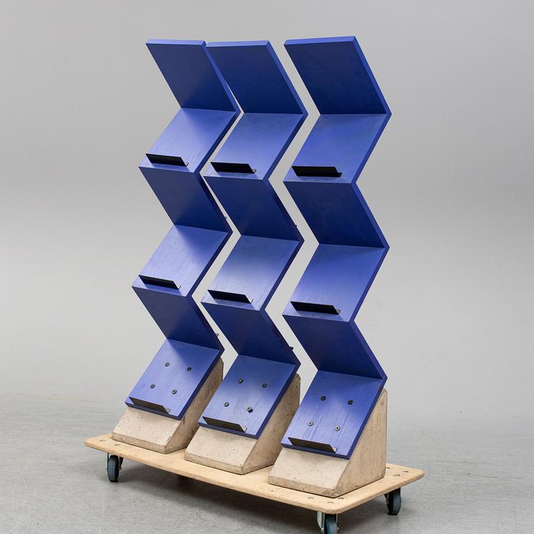 JONAS BOHLIN, three 'Zink' shelves from Källemo, Värnamo, designed in 1984.