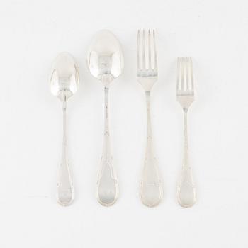 A Swedish silver cutlery, 24 pieces, model 'Rosen', mark of GAB/Nordiska Kompaniet, Stockholm, 1930-31.