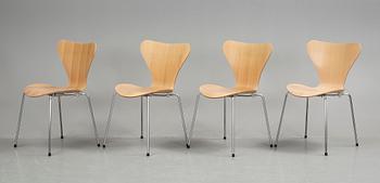 STOLAR, 4 stycken, "Sjuan", Arne Jacobsen, Fritz Hansen 2007.