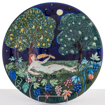 DORRIT VON FIEANDT, a decorative plate, 'Virgo', from Horoscope series, signed DF Arabia. 1993-1997.