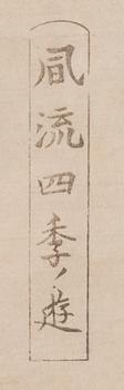 Färgträsnitt, 3 st, signerade Katsugawa Shunsho samt Kikugawa Eizan, efter,  sent 1800/tidigt 1900-tal, Japan.