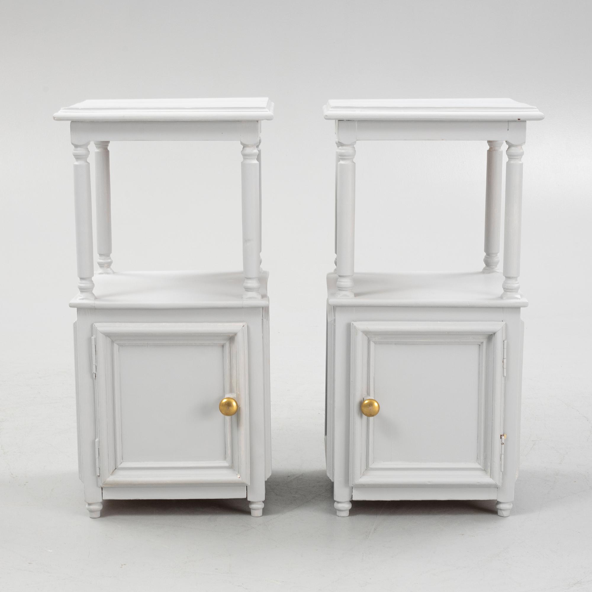 A pair of bedside tables, early 20th century.