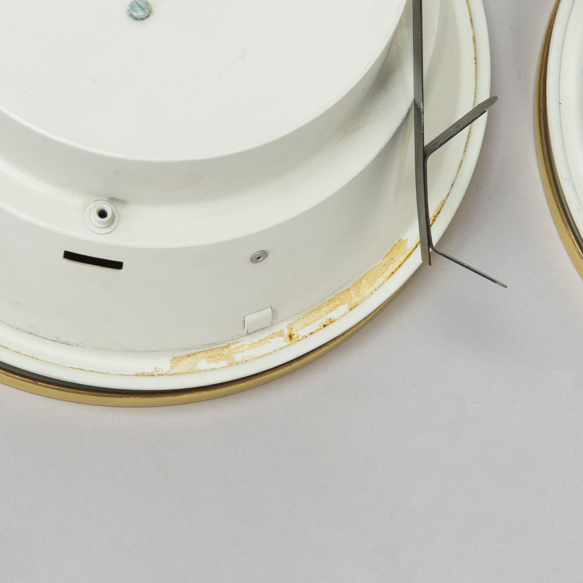 Arne Jacobsen, A pair of 'Munkegaard' ceiling lights for Louis Poulsen, Denmark.