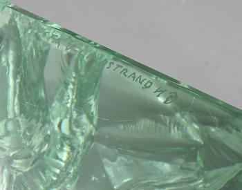 GLASBLOCK, Vicke Lindstrand, Kosta, signerat, 1900-talets andra hälft.