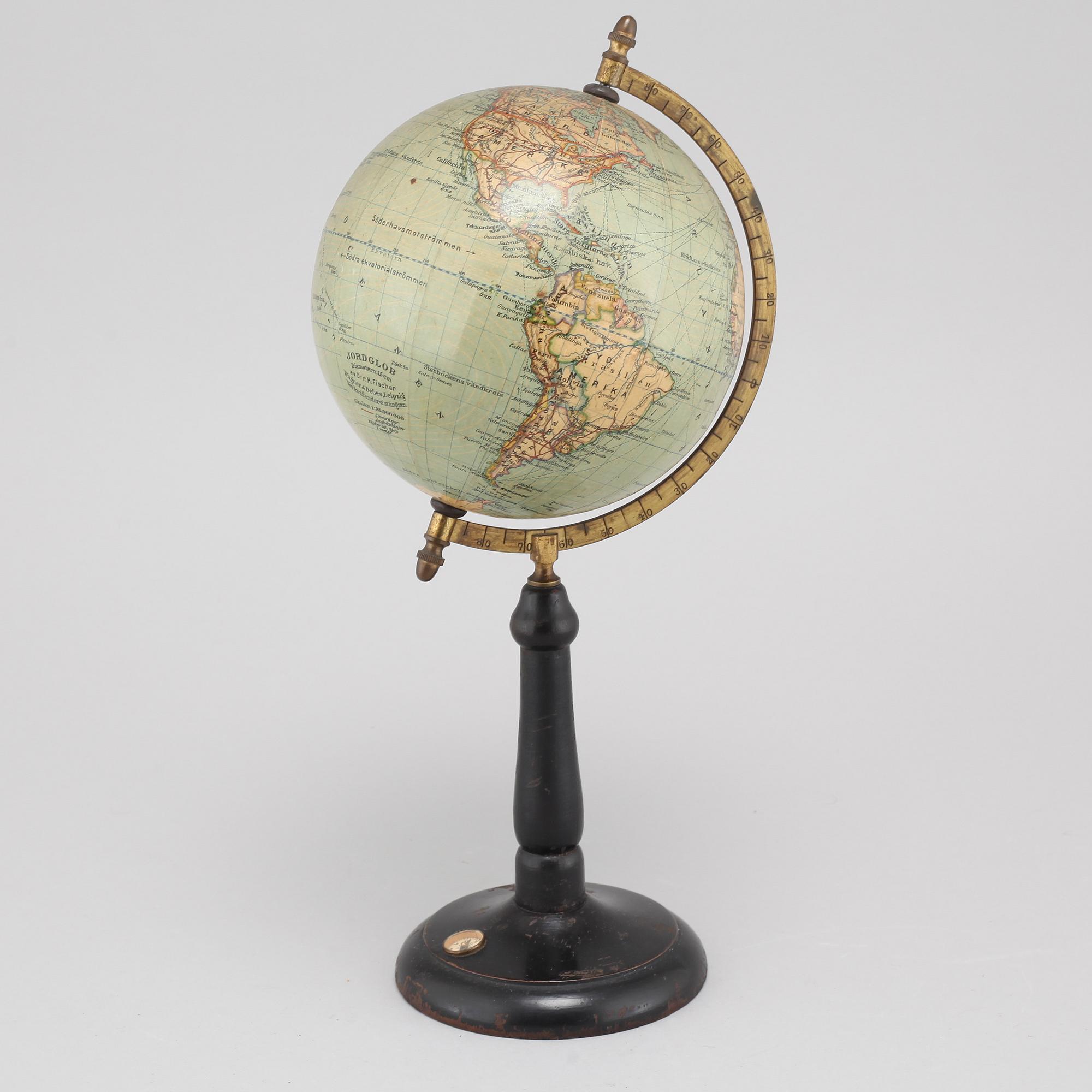 JORDGLOB, Dr H Fischer, Wagner & Debes, Leipzig, 1900-talets första hälft.
