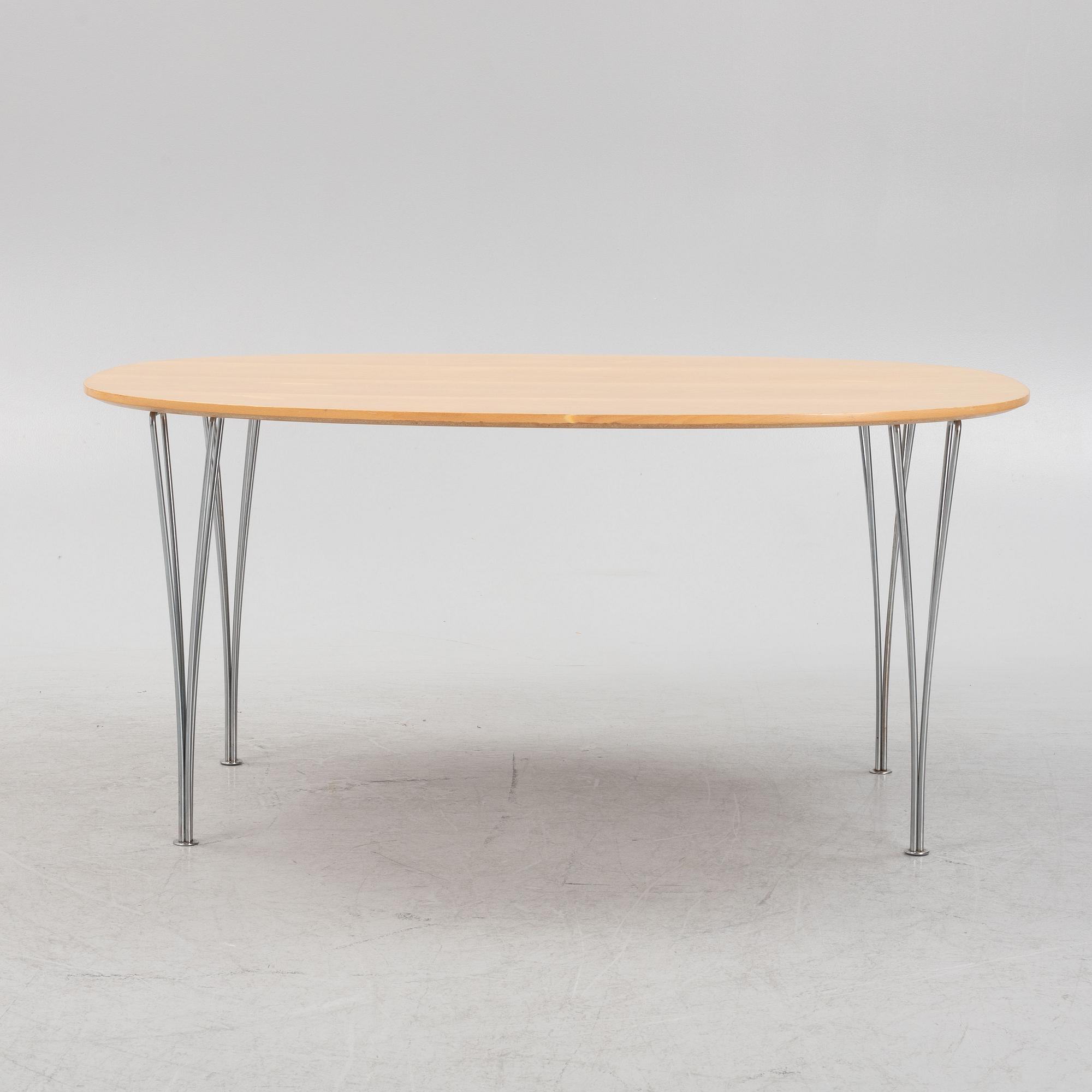 Bruno Mathsson, a 'Superellips' table, Fritz Hansen, Denmark, dated 1985.