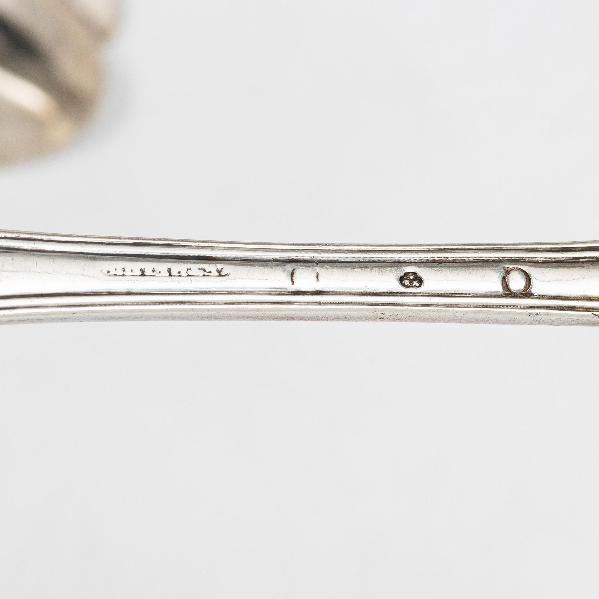 Matskedar, 7 st, silver, Sverige, 1700-1800-tal.