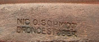 Nils Fougstedt, a bronze sculpture, unsigned, Nic. O. Schmidt, Broncestøber.