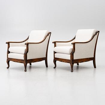 Armchairs, a pair, 1930s/40s.